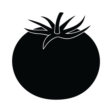 tomato vegetable icon over white background, silhouette style, vector illustrationのイラスト素材