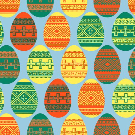 Easter ornamenal eggs seamless patternのイラスト素材