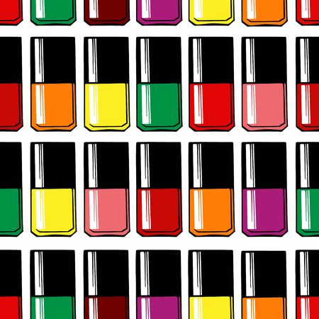 Vector seamless nail polish patternのイラスト素材