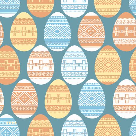 Easter ornamental eggs vector seamless patternのイラスト素材