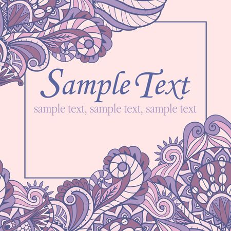 Decorative abstract hand drawn element corners. Abstract vector wave ornaments backgroundのイラスト素材