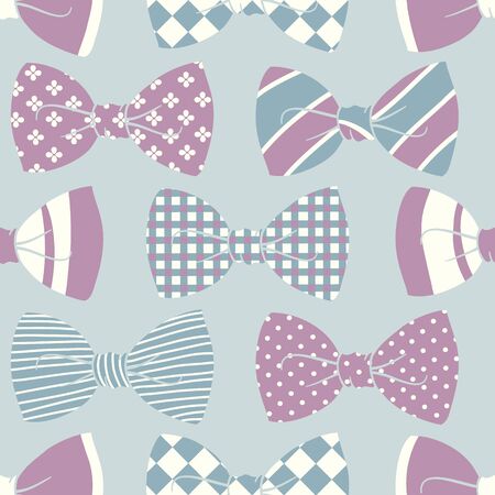Vector seamless pattern with color butterfly tie.のイラスト素材