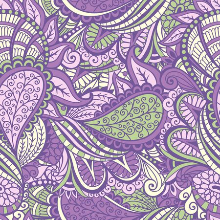 Seamless abstract hand-drawn waves vector pattern, decorative abstract background.のイラスト素材