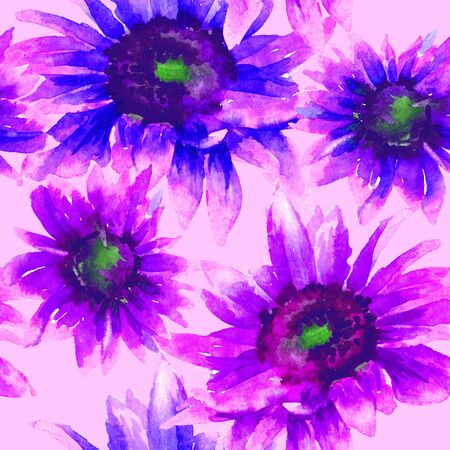 Sunflowers hand paint watercolor seamless pattern. Floral abstract pattern.
の写真素材