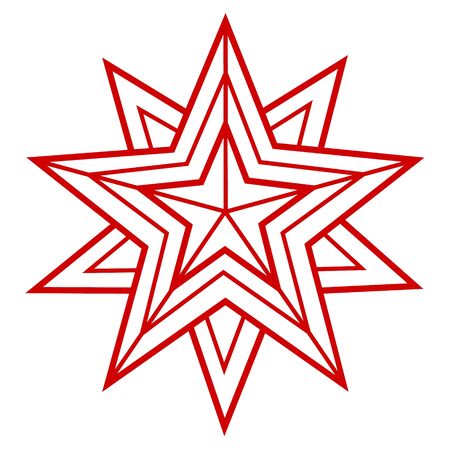 Star, vector geometric illustration. Christmas star for design, card, invitation, print.のイラスト素材