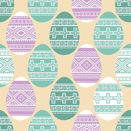 Easter ornamental eggs seamless patternのイラスト素材