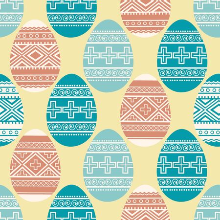Easter ornamental eggs seamless patternのイラスト素材