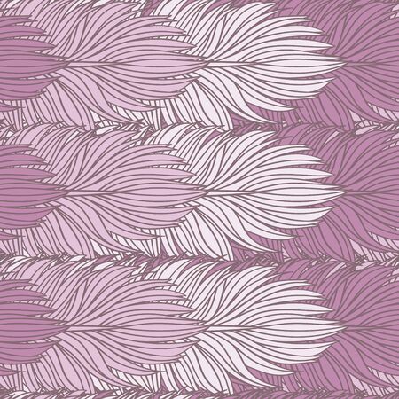 Abstract feather seamless vector pattern. Decorative hand drawn vintage background.のイラスト素材