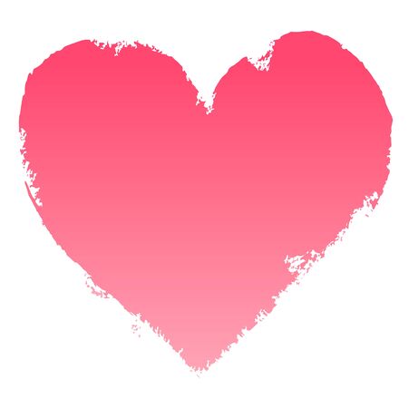 Hand painted silhouette of heart in grunge style, illustration for t-shirt design, greeting card, banner, invitation, isolated on white background.のイラスト素材