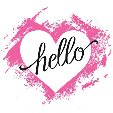 Hand paint acrylic heart in grunge style for romantic greeting card, banner, invitation for valentine`s day.のイラスト素材