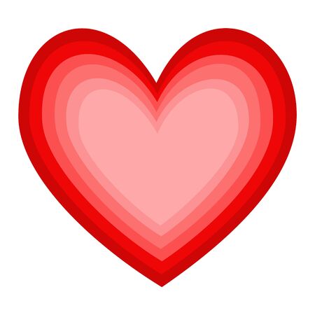 Red heart on white backgroundのイラスト素材