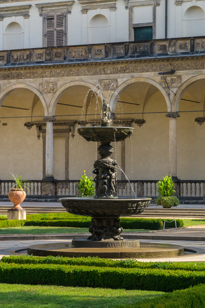 renaissance summer folly of the queen Anna in Royal Gardens Prague Castle UNESCO Hradcany Pragueのeditorial素材