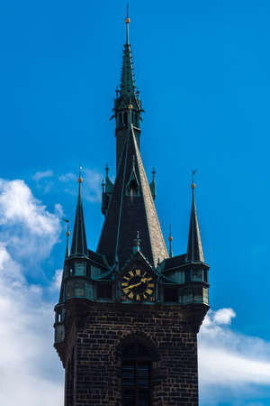 The gothik Tower in the Old Town  Prague built in the middle ages.のeditorial素材