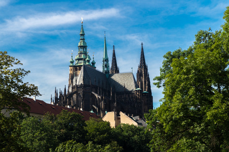 Metropolitan Cathedral of Saints Vitus Wenceslaus and Adalbert.Roman Catholic metropolitan cathedral in Prague the seat of the Archbishop of Prague.の写真素材