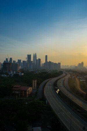 Kuala Lumpur, Malaysia, August 1, 2015 - One of beautiful sunset view in Kuala Lumpurのeditorial素材