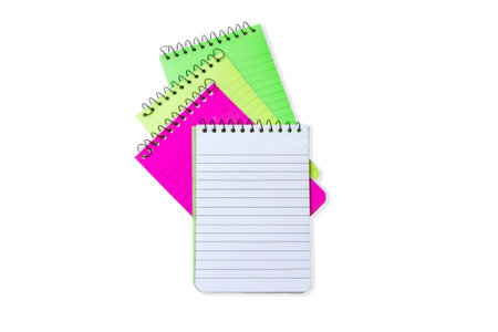 Isolate colourful blank note books  including path linerの写真素材