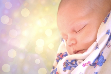 Cute sleeping babyの写真素材