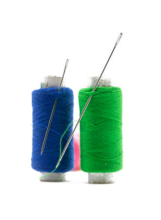 Colorful yarn on spool, yarn on tube, cotton, wool, linen thread,