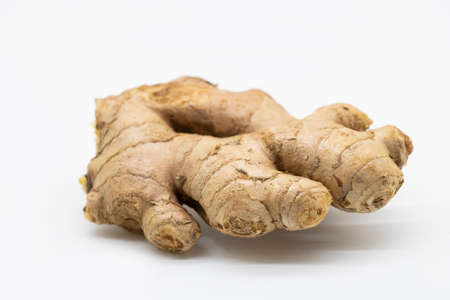 Fresh ginger isolated on white background, herb medical conceptの写真素材
