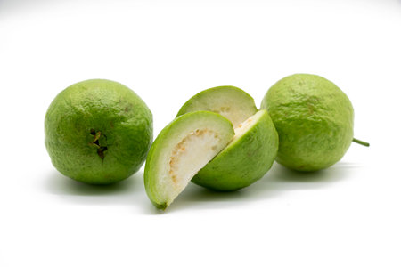 Fresh Guava fruit isolated on the white background.の写真素材