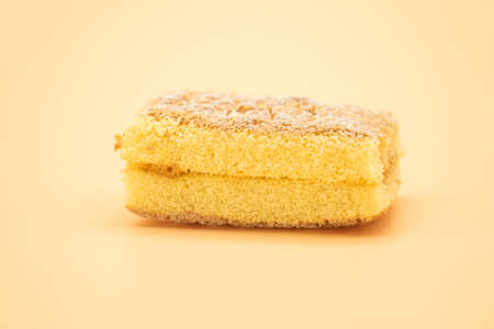 mini cake isolate on colorful background, selective focusの写真素材