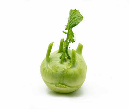 Fresh kohlrabi isolated on white background. full depth of fieldの写真素材