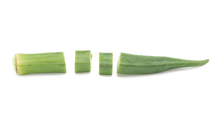fresh okra isolated on white background