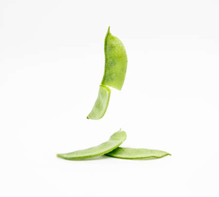 Hyacinth beans or sheem falling isolate on white background,の写真素材