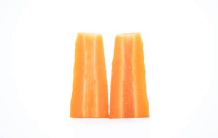 Carrot slice. Carrots. Carrot slices isolated on white. Full depth of fieldの写真素材