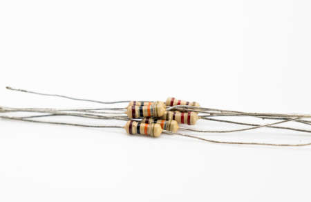 close-up, group of Resistor isolate on white backgroundの写真素材