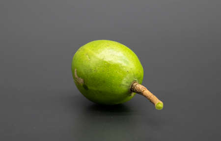 Close up of hog plum fruit over black backgroundの写真素材