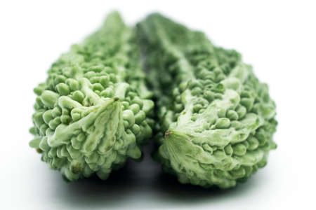 Close up, Bitter gourd isolated on white background