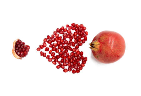 Pomegranate isolated on white background. also known as bedanaの写真素材
