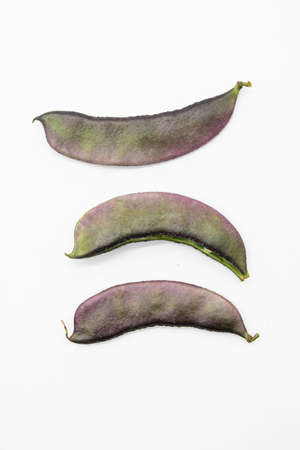 fresh red lima beans or sheem isolate on white.の写真素材