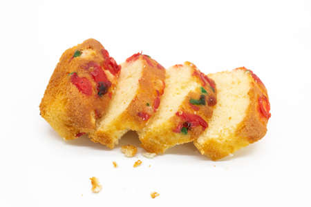 pound cake isolate on white backgroundの写真素材