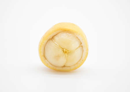 Baccaurea motleyana skin slice on white backgroundの写真素材