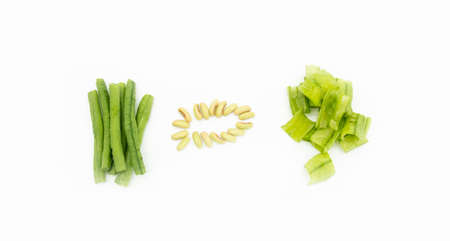 yardlong bean slice isolated on background.
