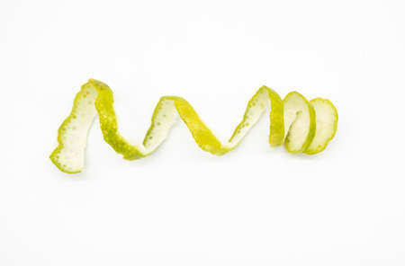lemon skin slice design isolate on white background, design conceptの写真素材