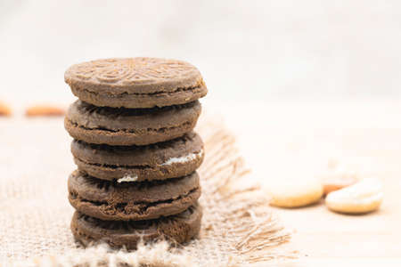 biscuit with cream isolated on background