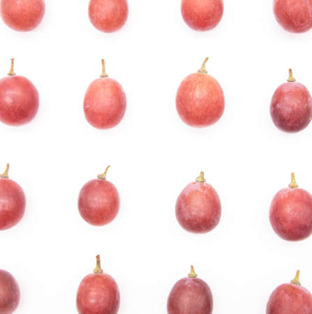 Red grape. Grape branch isolated on white.の写真素材