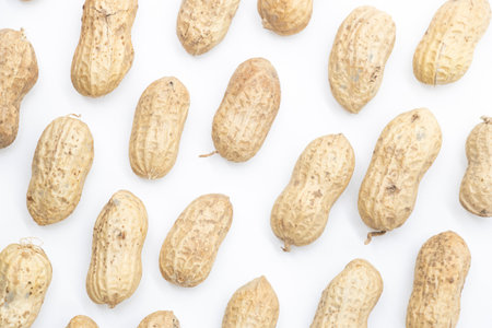 peanut in a shell texture. food background of peanuts