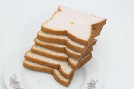 bread isolated on white background,top view