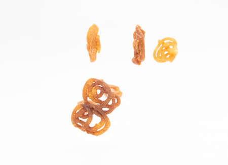 Jelebi or Jilbi falling isolate on white background,
