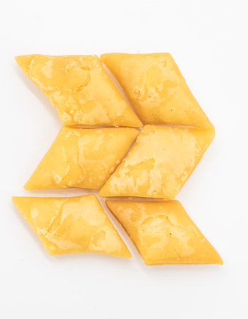 rectangular shape biscuits snaks over on white