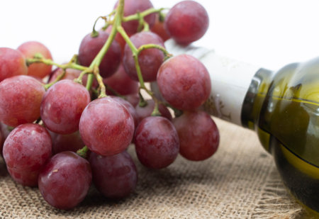 Bunch of red grapes, sweet grapes with clipping pathの写真素材