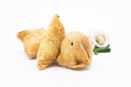 Homemade Samosa isolated on white background,
