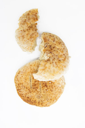 bakorkhani. its a traditional foon in bangladesh. sweet bread isolated on white background