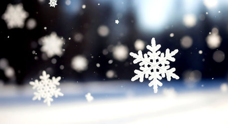 Snowflakes on a dark background. Christmas background with snowflakes.の素材