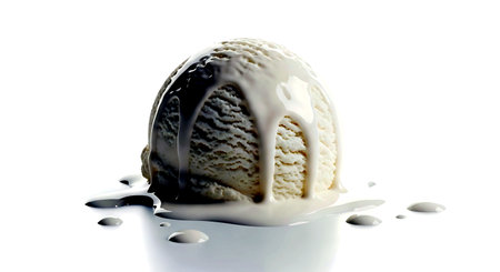 ice cream scoop isolated on a white background. 3d rendering.の素材