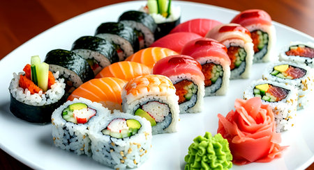 Sushi roll japanese food style - Selective focus pointの素材